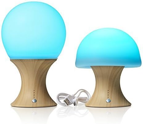 Auraglow Colour Changing LED Mood Night Light Wireless USB Rechargeable Bedside Table Mushroom Desk Lamp
