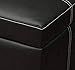 Ameriwood Home DHP Delaney Small Square Ottoman with Storage, Rich Faux Leather, Black