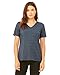 Ladies' Relaxed Jersey Short-Sleeve V-Neck T-Shirt 2XL HEATHER NAVY