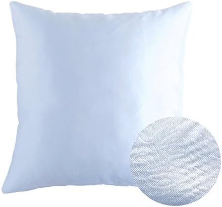 Cold Light Blue Decorative Textured Satin Cushion Cover Throw Square Pillowcase for Chair Sofa Living Room Accent Pillow 18" x 18"