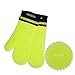 Detachable Silicone Oven Mitt - 1 Pair of Extra Long Professional Heat Resistant Potholder Gloves - Green
