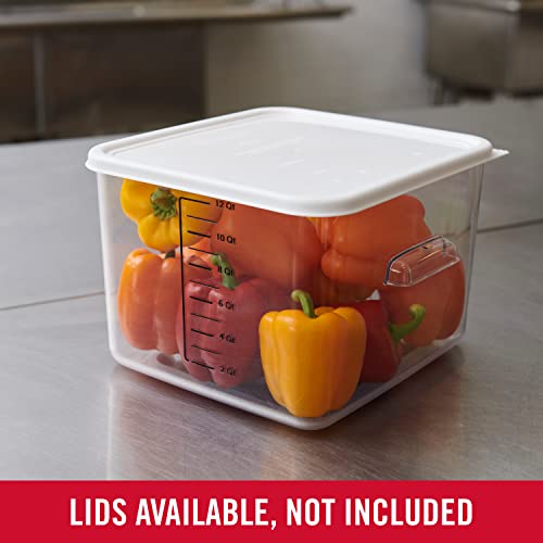 Rubbermaid Commercial Products, Plastic Space Saving Square Food Storage Container for Kitchen
