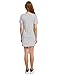 ROMWE Women's Striped Leather Pocket Short Sleeve Shift Dress