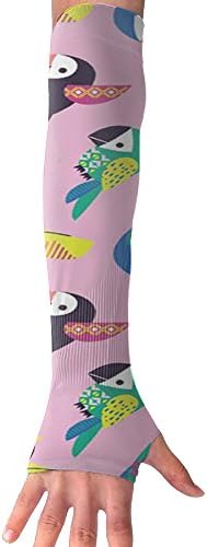 Colourful Parrot Unisex Sun Block UV Protection Cooler Protective Hands Arm Cover Sports Cooling Arm Sleeves For Football