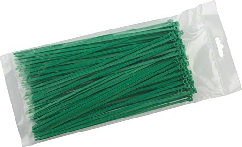 Cobra Ties 8" x 40lb (225 x 3.5mm) Intermediate Zip Ties, Green, Bag of 100