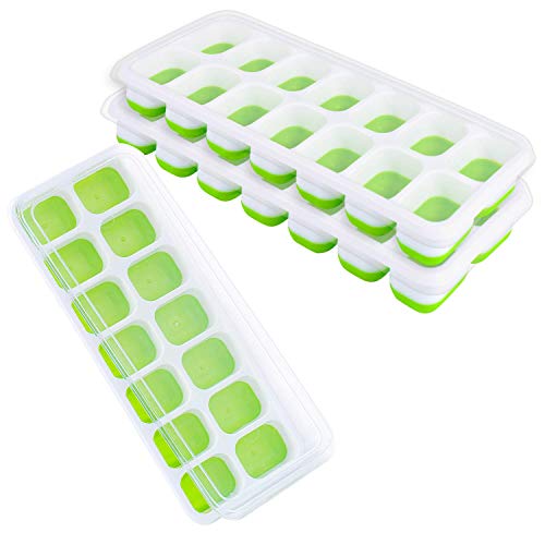 Ice Cube Trays, 3 Pack Silicone EasyRelease and Flexible Ice Trays