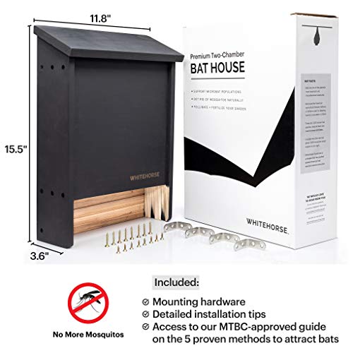 WHITEHORSE Premium Cedar Bat House A 2Chamber Bat Box That is Built