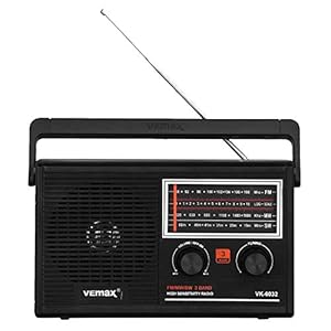 Vemax Opus 3-Band (FM/AM/MW) Portable Radio (Black)