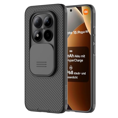 Nillkin Case for Xiaomi Redmi Note 15 Pro Plus 5G - Camera Protector with Slide Camera, Shock and Scratch Resistant, Compatible with Xiaomi Poco M8 Pro 5G 6.83" Black