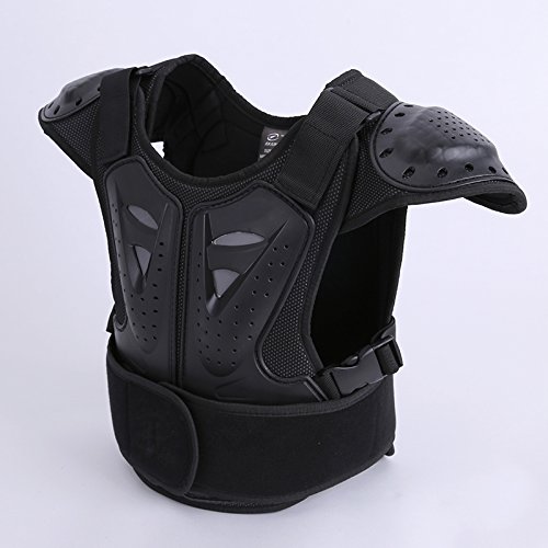 WINGOFFLY Kids Chest Spine Protector Body Armor Vest Protective Gear for Dirt Bike Motocross Snowboarding Skiing, Black S