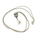 Gold Tone White Crystal Key Pendant Necklace