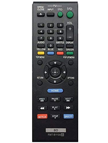 Allimity Rmt-B115A Replaced Remote Control Fit For Sony Blu Ray Bdp-S2100 Bdp-S280 Bdp-S380 Bdp-S480 Bdp-S580