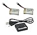 Extreme Fliers Micro Drone 2.0 2X Battery & Charger 3.7v 240mAh 25c LiPo Batteries Charger Combo - FAST FROM Orlando, Florida USA!