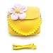 Elesa Miracle Little Girl Bag Beauty Set Plush Handbag + Flower-Shaped Clip-on Earrings + Necklace and Bracelet Set (Yellow)