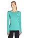 Under Armour Women's HeatGear Armour Long Sleeve Shirt, Tropical Tide (425)/Metallic Silver, X-Large