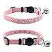 Cat Breakaway Collar Medium Large Cat Adjustable Puppy Collar Pink Purple Velvet Necklace-Safety Bing Crystal Rhinestone Pet Collar Set with Bell for Kitten 2pcs Pack