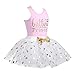 Alvivi Baby Toddlers Girls' Birthday Outfits Racer-Back Shirt with Shiny Polka Dots Tutu Skirt 2pcs Set Pink 12-18 Months