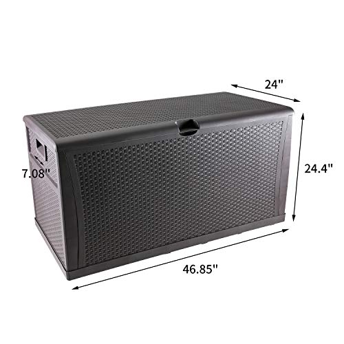 image for KOOLWOOM Deck Box, 120-Gallon Patio Outdoor Plastic Storage 47.2