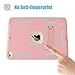 Dailylux New iPad 9.7 inch 2018/2017 Case,Three Layer Defender Heavy Duty Shock Absorption Rugged Hybrid Protective Case with Kickstand Cover for New iPad 9.7 Inch-Rose Gold+Grey