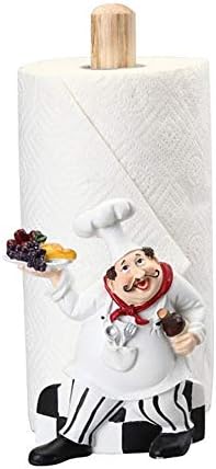 Paper Towel Holder Adjustable Flexible Height (up To 24.5cm) Free-standing Chef Paper Towel Holder- Vintage Rustic Rural Vertical Paper Towel Holder Plastic Wrap Holder For Home Bar Ideal For Home ti