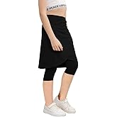 Haloumoning Girls Elastic Waist Knee Length Skirts with Leggings Kids Cute Active Golf Tennis Skorts 4-14 Years