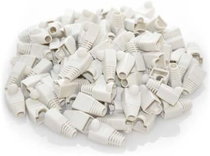 UbiGear 1000 Pcs LOT White Cat5 Cat5e Cat6 Rj45 Plug Connector End Boot Cap Snagless