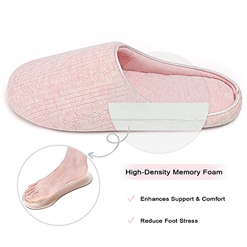 Temi Womens House Slippers Indoor,Lightweight Soft Cozy Memory Foam Slip On Bedroom Slippers for