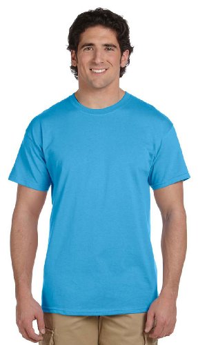 Fruit of the Loom 100% camiseta de algodón pesado, azul acuático, 3XL (paquete 6)
