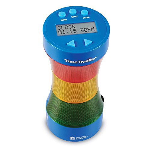 Learning Resources Time Tracker Visual Timer & Clock, Blue