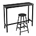 Mr IRONSTONE 2-Piece Bar Table Set, 47” Pub Dining Height Table Bistro Table with 1 Bar Stool Black Textured Top (Indoor USE ONLY)