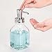 mDesign Square Glass Refillable Liquid Soap Dispenser Pump Bottle for Bathroom Vanity Countertop, Kitchen Sink - Holds Hand Soap, Dish Soap, Hand Sanitizer, Essential Oils - 2 Pack - Clear/Chrome