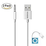 iPod Shuffle Charge Cable, VONOTO 2 PACK 10CM 2 in 1 USB Charger and SYNC Data Cable for Apple iPod Shuffle 3rd / 4th / 5th Generation