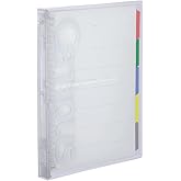 Kokuyo Campus Slide Binder with 5 Tab Dividers, Middle Type, B5, 26 Holes, Up to 100 Sheets, Transparent (RU-P333NT)