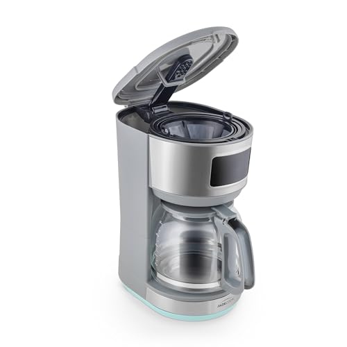 JadeCook Jade Cafetera Programable de Goteo 12 Tazas, 1.8 L, Panel Touch, Sistema Antigoteo, Jarra de Cristal, Color Plateado C0545-00