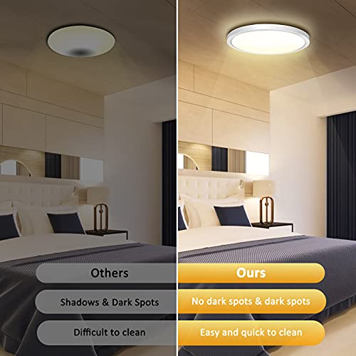 Lámpara de Techo LED Salon Moderna 4000K 1600LM Lamparas de dormitorio de Techo Habitacion Blanco Natural 18W Ø23CM Plafon LED Cocina Estar Balcón Pasillo