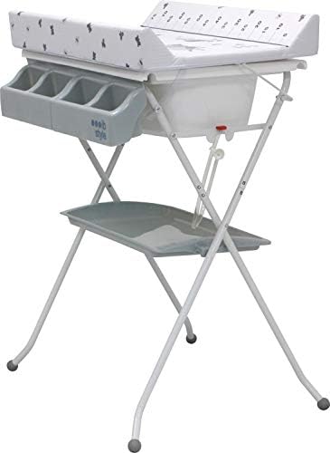 Baby Changing Diaper Table Changing Table and Bath Foldable 3 Decors Baby Storage Bath tub Unit