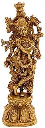 Murlidhar Krishna Brass Statue, Krishna Statue Height 13 Inches