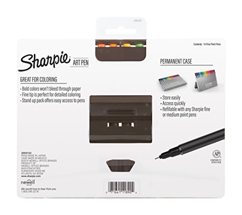 SHARPIE Art Pens, Fine Point, Assorted Colors, Hard Case, 16 Count (1983966) - Thumbnail 6