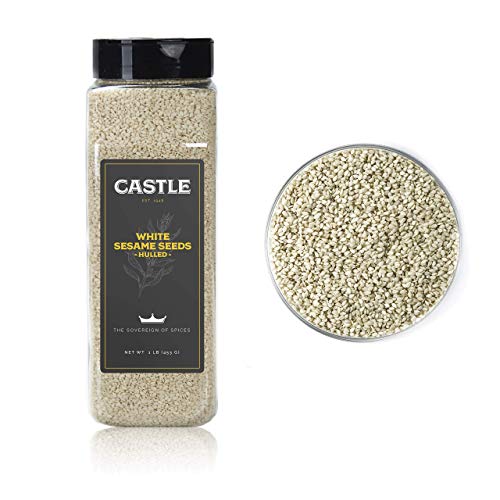 Castle Foods | WHITE SESAME SEEDS HULLED, 16 oz Premium Restaurant Quality