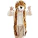 PULAMA Lion Plush Animal Hat Costume Anime Cosplay Cap with Mittens - Fits Adults and Children - Perfect for Cold Breezy Winter Weather
