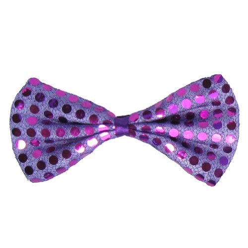 SeasonsTrading Purple Sequin Bow Tie ~ Fun Costume Party Accessory (STC12063)