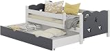 VitaliSpa Kids' Bed Jessica Grey/White 70x140 cm with Drawer view 7