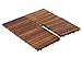 Bare Decor EZ-Floor Interlocking Flooring Tiles in Solid Teak Wood Oiled Finish (Set of 10), Long 9 Slat (Renewed)