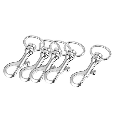 uxcell 5pcs Metal Spring Clips Swivel Eye Bolt Snap Hook Clasps Lobster