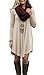 Women's Long Sleeve Casual Loose T-Shirt Dress Beige XL