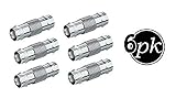 BNC Connector - Coupler (6 Pack) BNC Female to Female, Adapter for CCTV