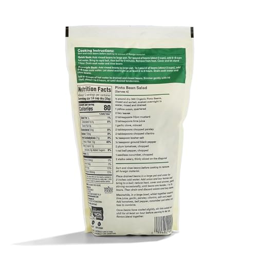 365 BY WHOLE FOODS MARKET, ORGANIC PINTO BEANS, 16 OUNCE