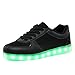KaLeido Unisex Summer Style Mesh USB Charging 7 Colors LED Shoes Flashing Sneakers Light Up Sport Shoes (11 B(M) US Women/8.5 D(M) US Men, Black)
