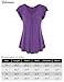 Bebonnie Womens Casual Summer Ruffle Sleeve V Neck Loose Fit Chiffon Blouse Tops (Large, Black Grey)