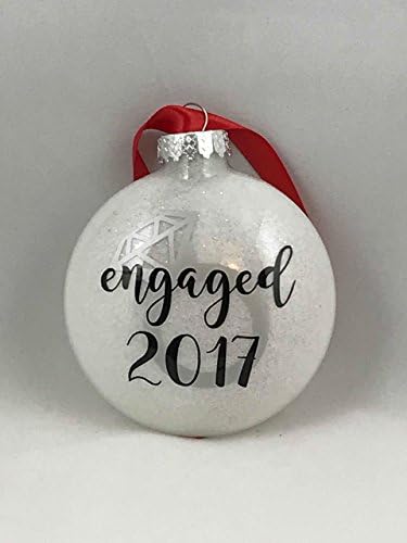 Engaged Glitter Ornament
